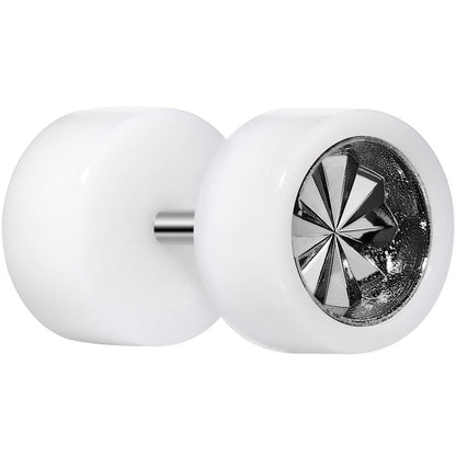 0G White Acrylic Grey Dual Flashy Tire Rim Cheater Plug