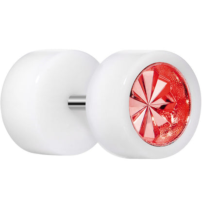 0G White Acrylic Red Dual Flashy Tire Rim Cheater Plug