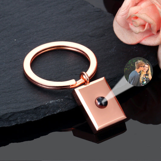 Custom Square Keychain Pendant with Bracelet