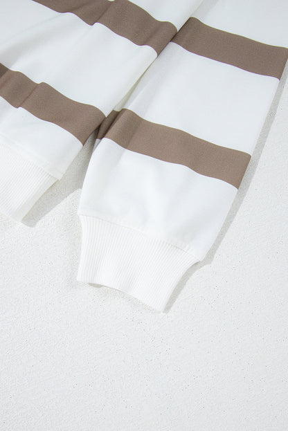Stripe Drop Shoulder Top and Jogger Pants Set