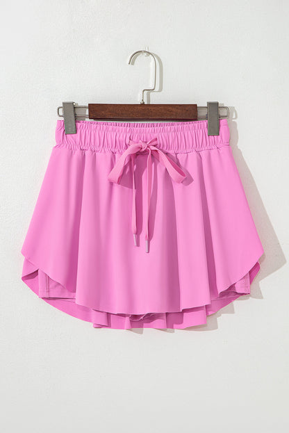 Drawstring Elastic Waistband Lined Tennis Skorts