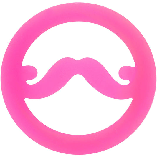 20mm Pink Silicone Dapper Mustache Tunnel Plug