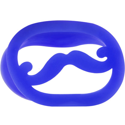 0G Blue Silicone Dapper Mustache Tunnel Plug