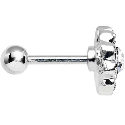 18G Clear CZ Sparkling Flower Cartilage Tragus Earring