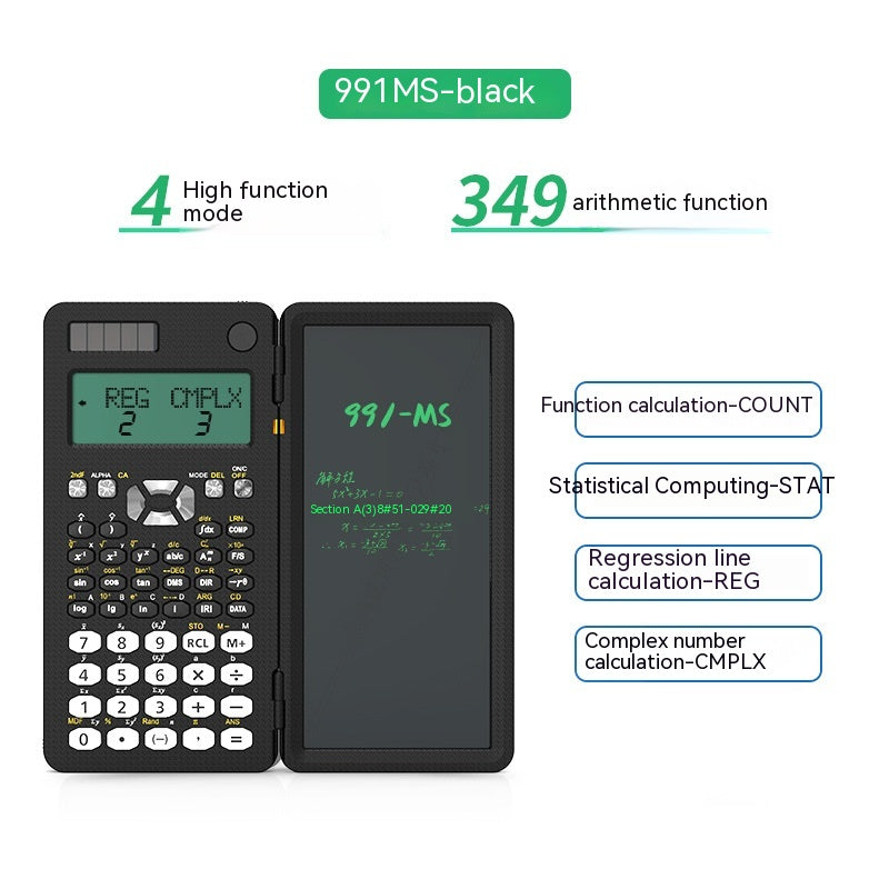 Foldable 2-in-1 Scientific Calculator and Handwriting Tablet