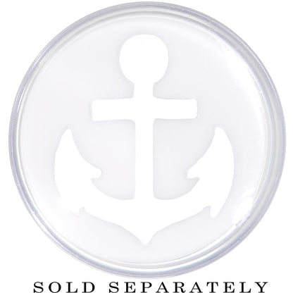 9/16 Clear White Acrylic Set Sail Nautical Anchor Saddle Plug