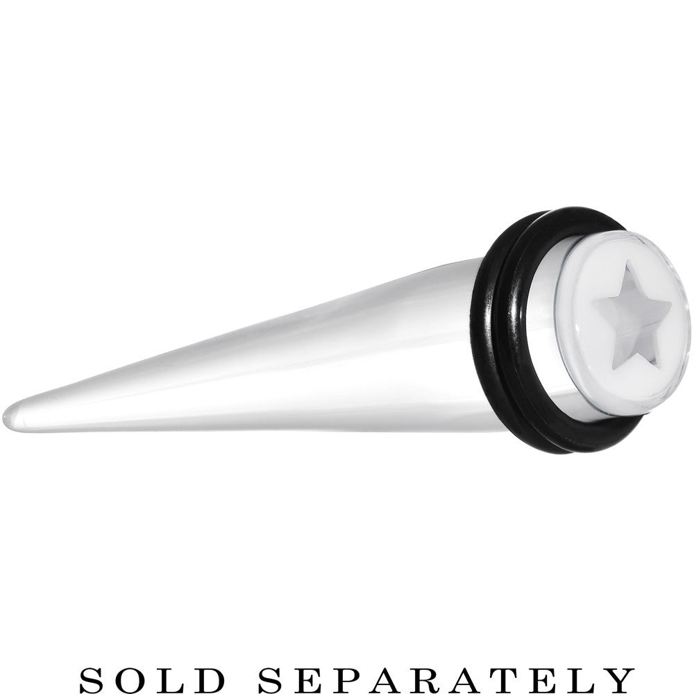 00G Clear White Acrylic Wish on a Star Taper