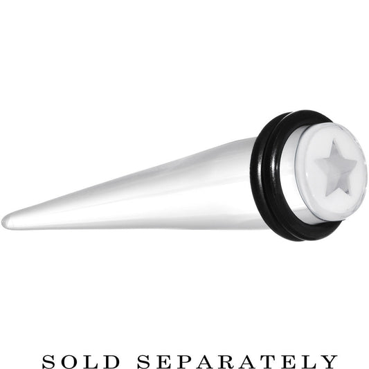 00G Clear White Acrylic Wish on a Star Taper
