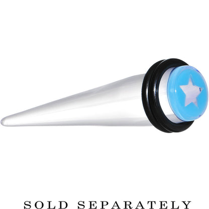 00G Clear Light Blue Acrylic Wish on a Star Taper