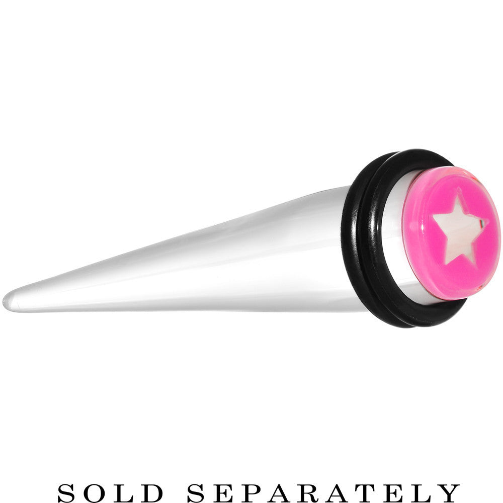 00G Clear Pink Acrylic Wish on a Star Taper