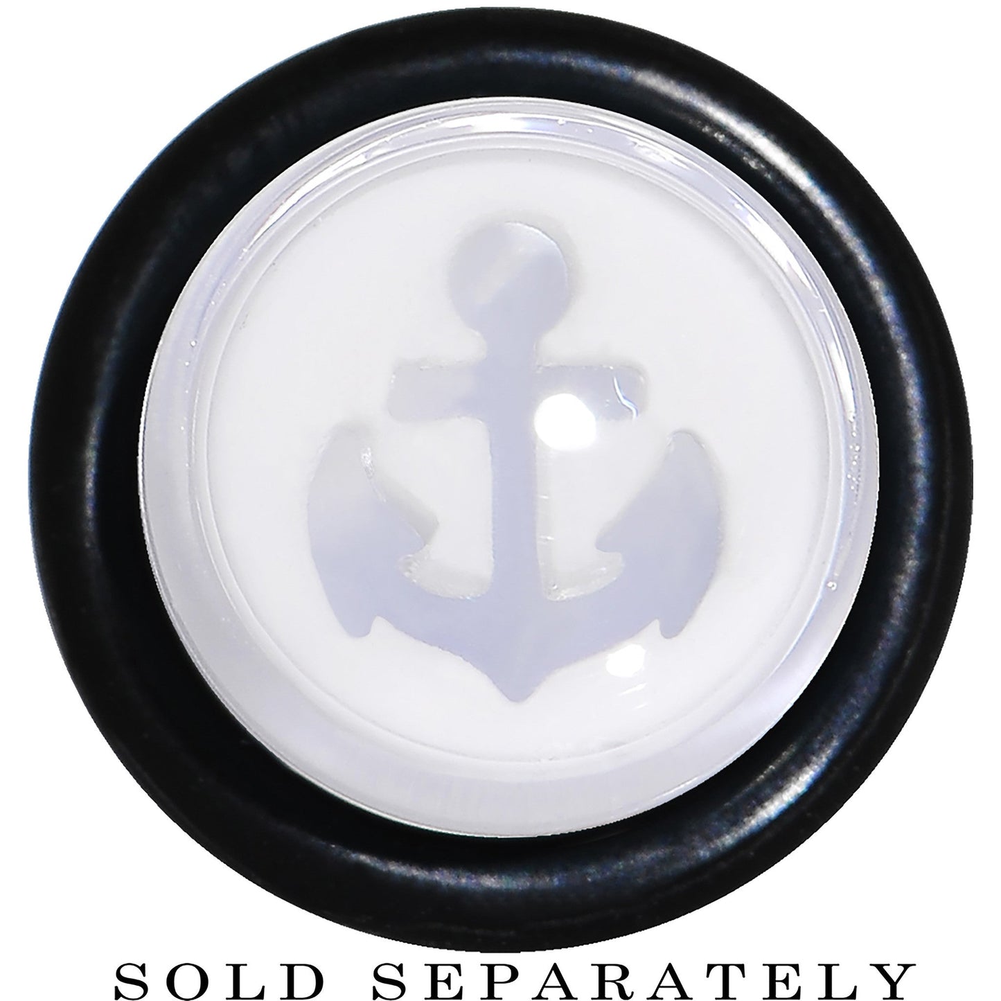 00G Clear White Acrylic Set Sail Nautical Anchor Taper
