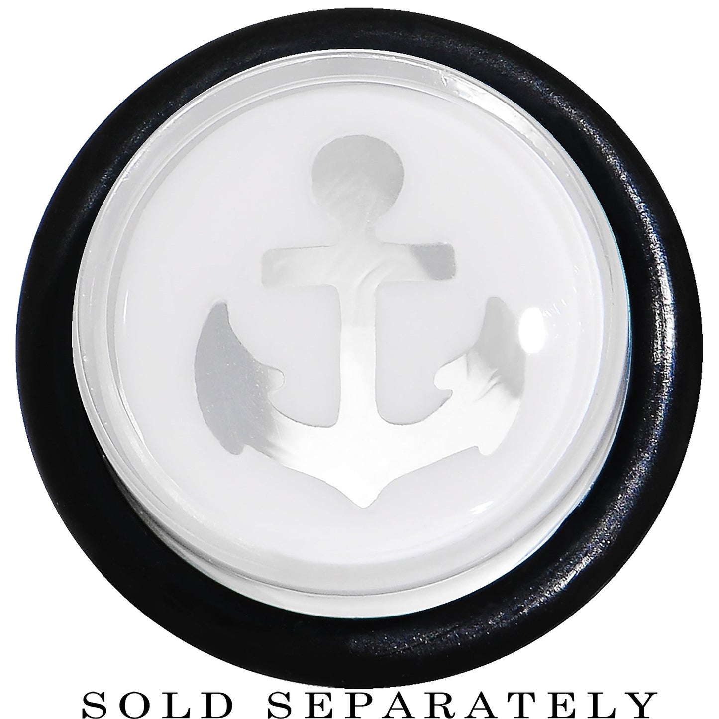 1/2 Clear White Acrylic Set Sail Nautical Anchor Taper