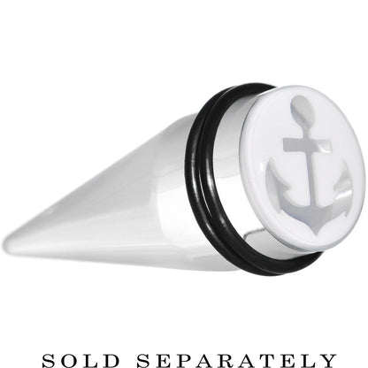 18mm Clear White Acrylic Set Sail Nautical Anchor Taper