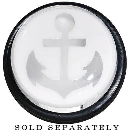 20mm Clear White Acrylic Set Sail Nautical Anchor Taper
