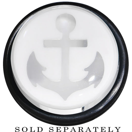 20mm Clear White Acrylic Set Sail Nautical Anchor Taper