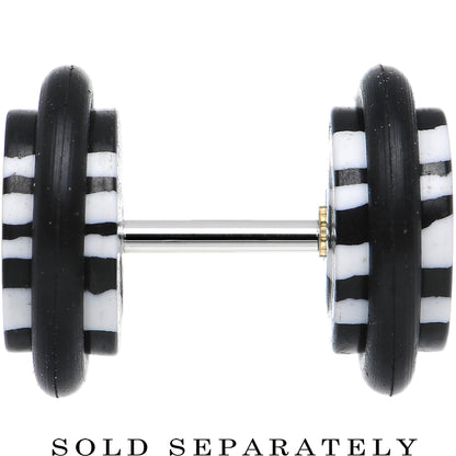White Black Stone Animal Stripe Cheater Plug