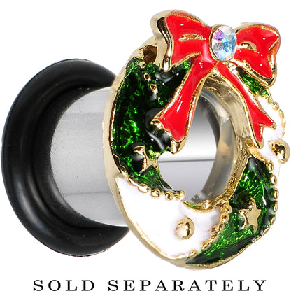 0G Festive Wreath Christmas Single Flare Plug