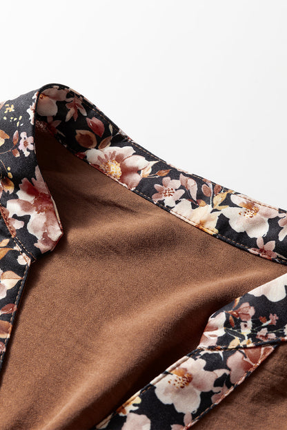 Floral Patchwork Long Sleeve Maxi Dress