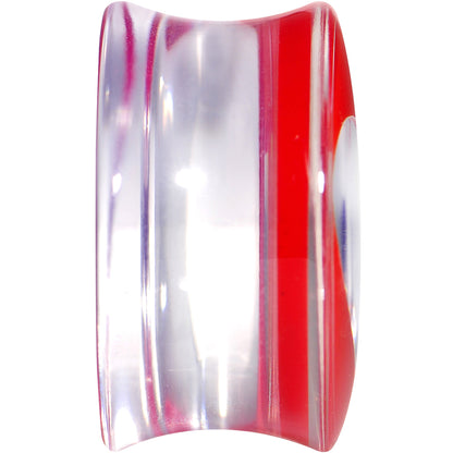 18mm Clear Red Acrylic Adoring Heart Saddle Plug