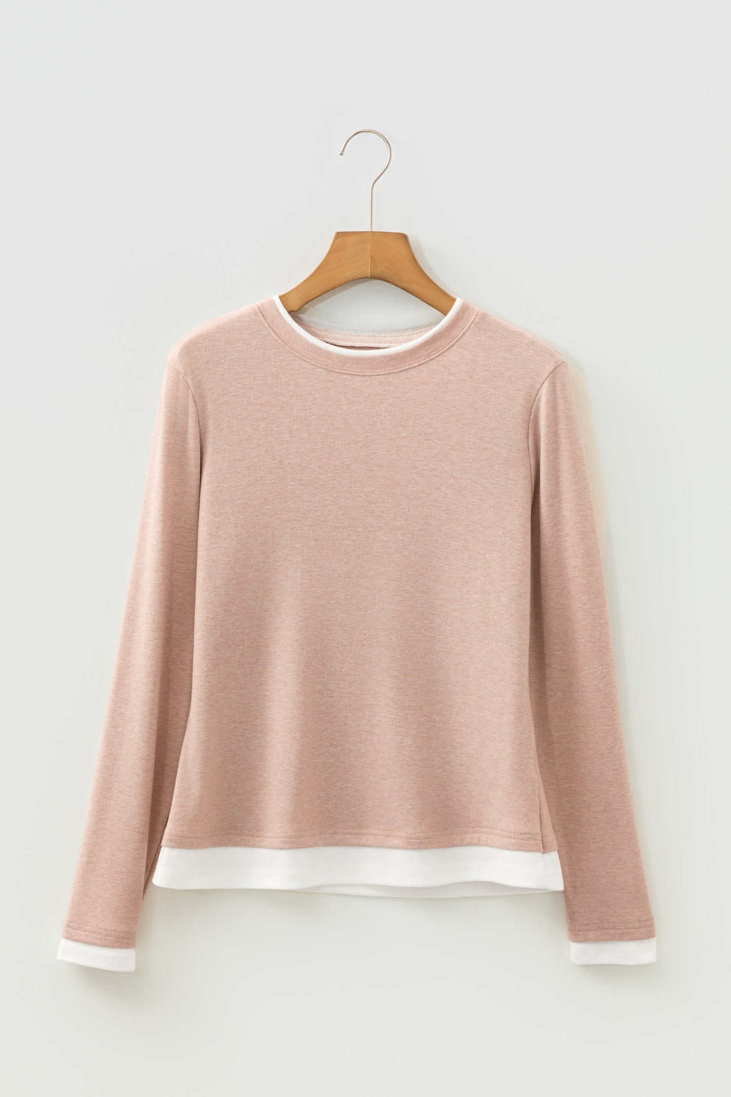 False Two-Piece Patchwork Long Sleeve Top