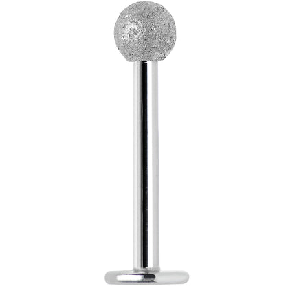 16G 3/8 Silver Sandblasted Steel Monroe Labret 3mm Ball