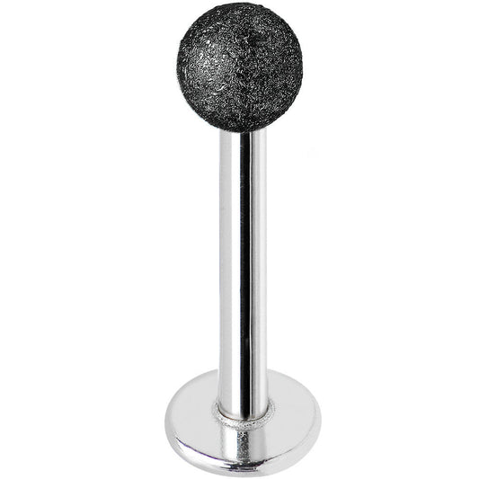 16G 3/8 Black Sandblasted Steel Monroe Labret 3mm Ball