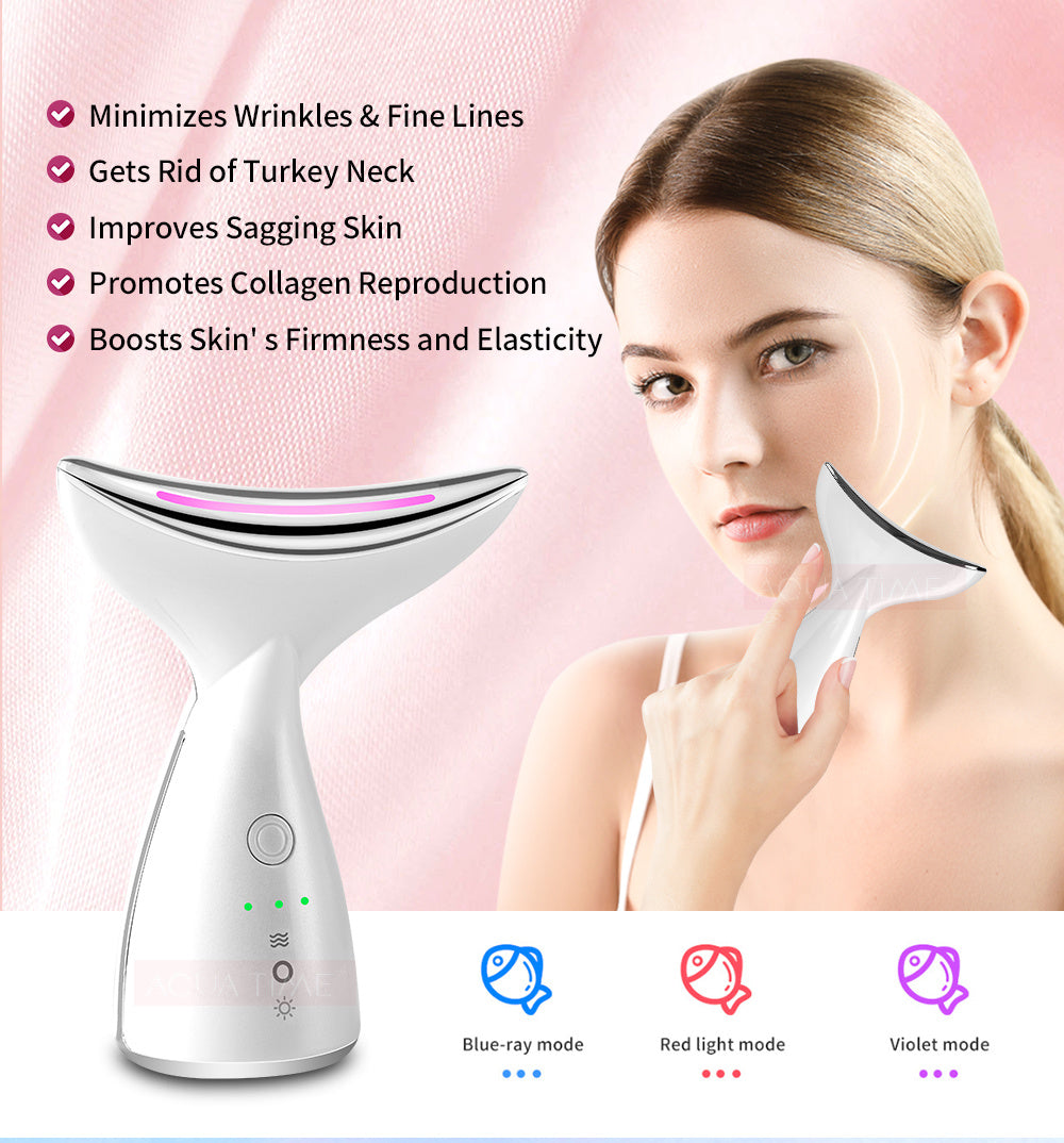Neck Face Beauty Device LED Photon Therapy