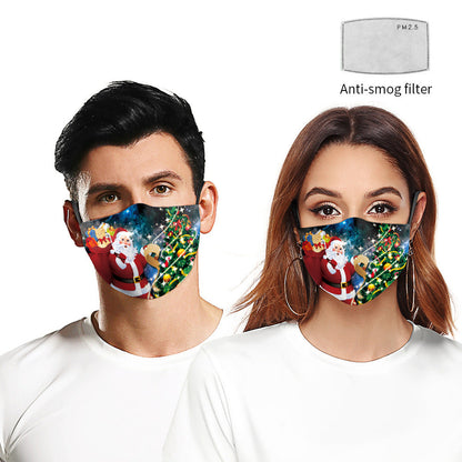 Santa Claus Digital Printing Double Layer Dustproof Mask