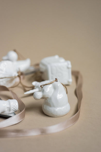 Handmade Porcelain Christmas Ornaments: Duck