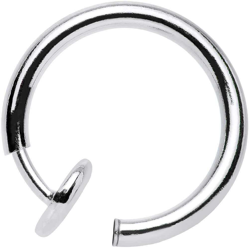 3/8 Silver Titanium IP Spring Loaded  Fake Nose Ring Body Jewelry Hoop