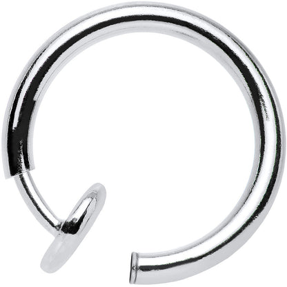 3/8 Silver Titanium IP Spring Loaded  Fake Nose Ring Body Jewelry Hoop