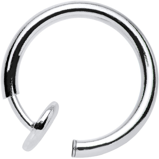 3/8 Silver Titanium IP Spring Loaded  Fake Nose Ring Body Jewelry Hoop