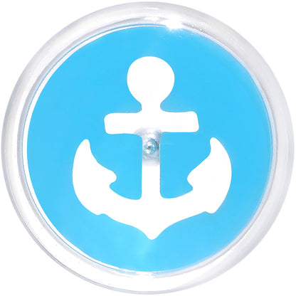 Clear Blue Acrylic Set Sail Nautical Anchor Cheater Plug