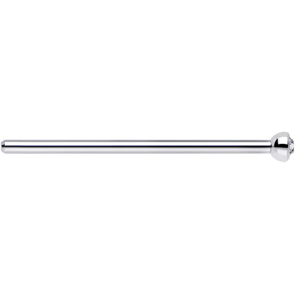 18G 3/4 Clear CZ Steel Straight Fishtail Nose Ring 2mm
