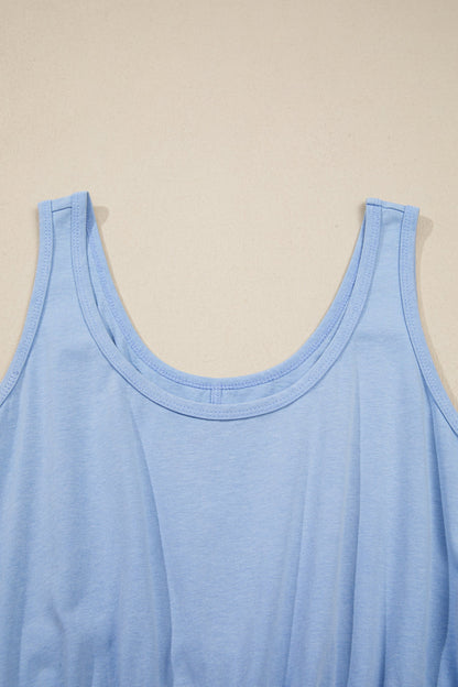 Mineral Wash Tank Dress with Elastic Waist Pockets