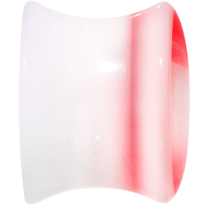 00G White Red Acrylic Adoring Heart Saddle Plug