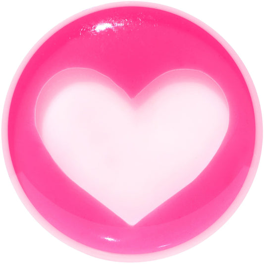 5/8 White Pink Acrylic Adoring Heart Saddle Plug