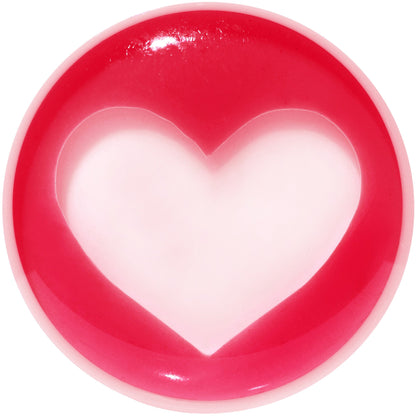 5/8 White Red Acrylic Adoring Heart Saddle Plug