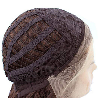 Chemical fiber front lace gradient long curly wig