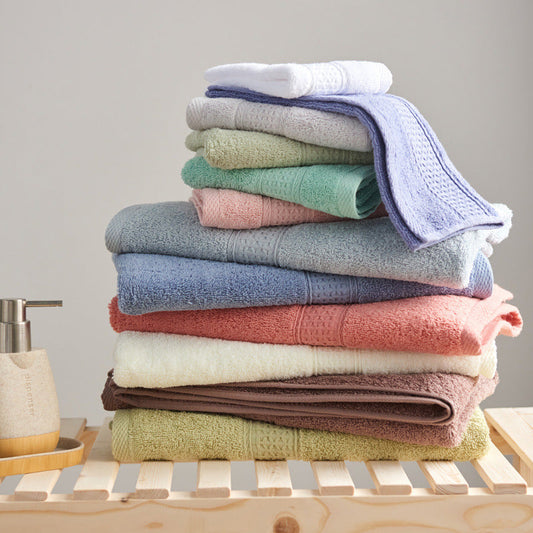 Minimalist Square Cotton Bath Towel Set