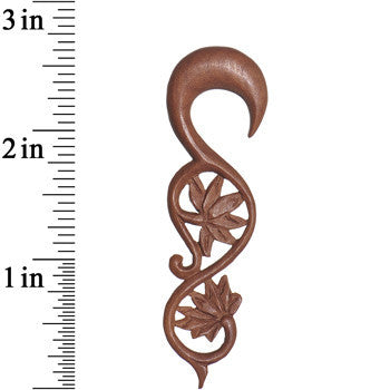 0G Organic Wood Climbing Lotus Flower Hand Carved Hanger Set