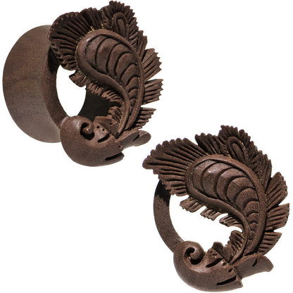 1 inch Organic Wood Heaven's Nectar Hand Carved Plug Set