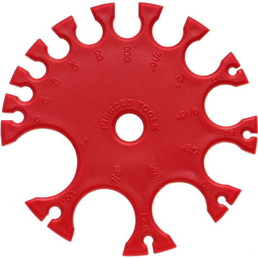 Red Plastic Body Jewelry Measuring WheelG
