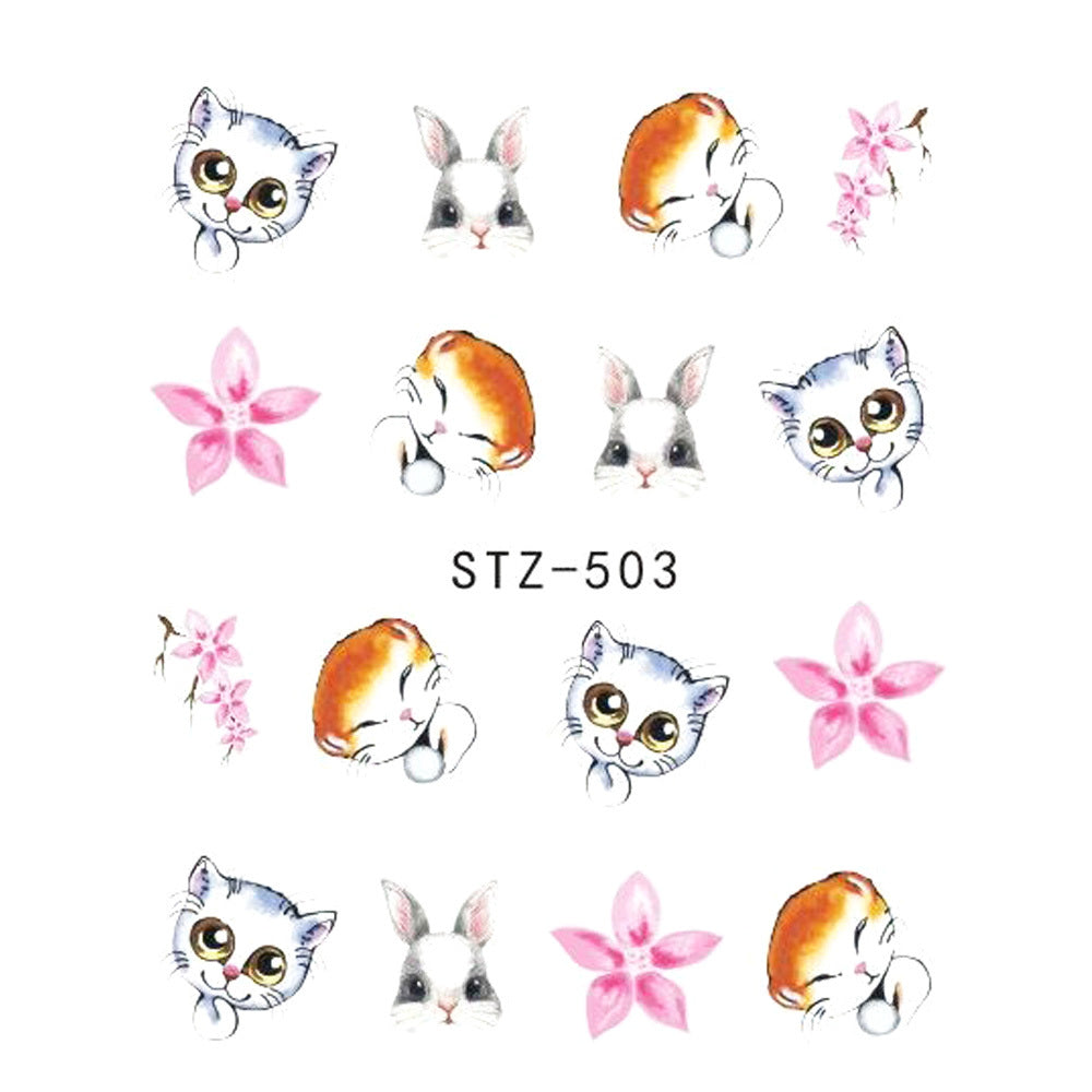 Butterfly Flower Water Transfer Decal Nail Sticker