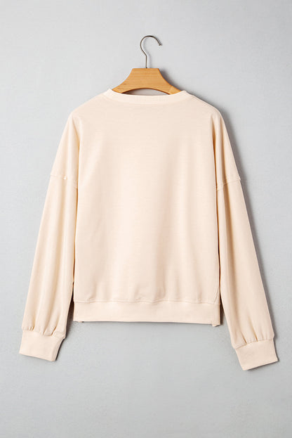 Flower Patchwork Raw Edge Drop Shoulder Top