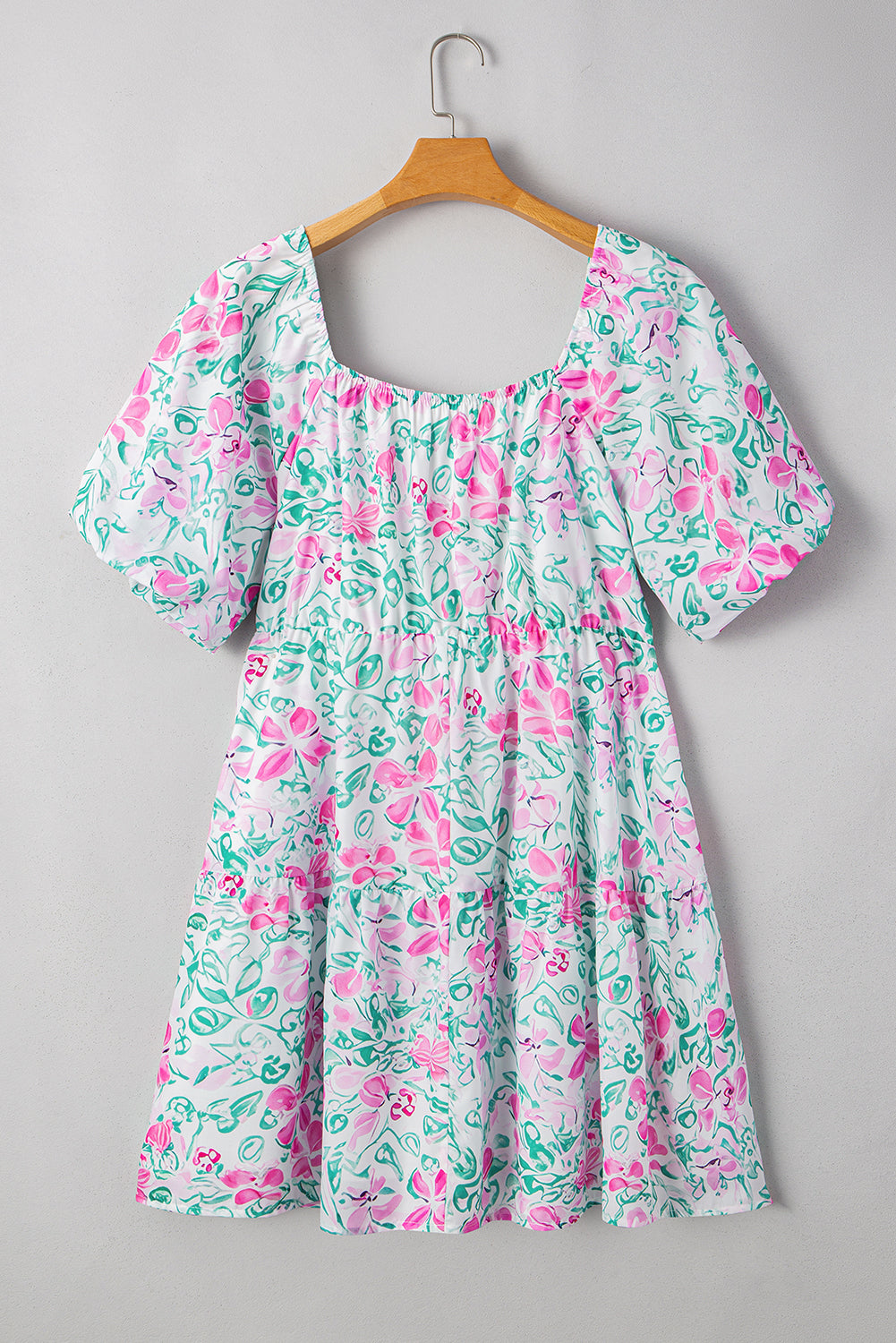 Plus Size Floral Ric-rac Trim Mini Dress