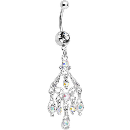 Clear Gem Luminous Kite Chandelier Belly Ring