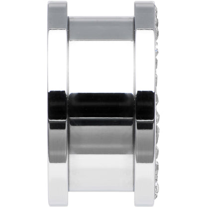 5/8 Stainless Steel Clear Gem Pink Anchor Tunnel Plug