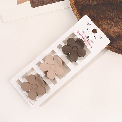 Coffee Color 3-Piece Barrette Set