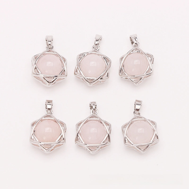 Crystal Aventurine Agate Star Pendant Beads